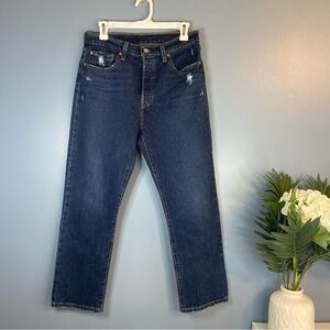 Levi’s 501 Original Stretch Cropped Blue Denim Skinny Jeans